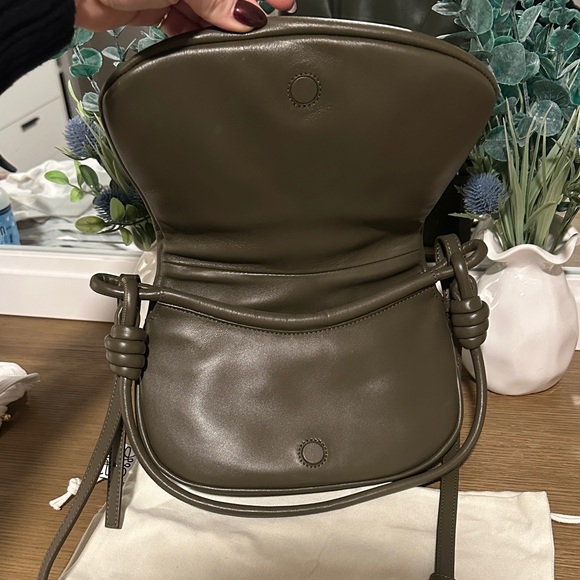 NEW Loewe PASEO CONVERTIBLE LEATHER SHOULDER BAG IN 3969 DARK KHAKI G - Picture 4 of 7